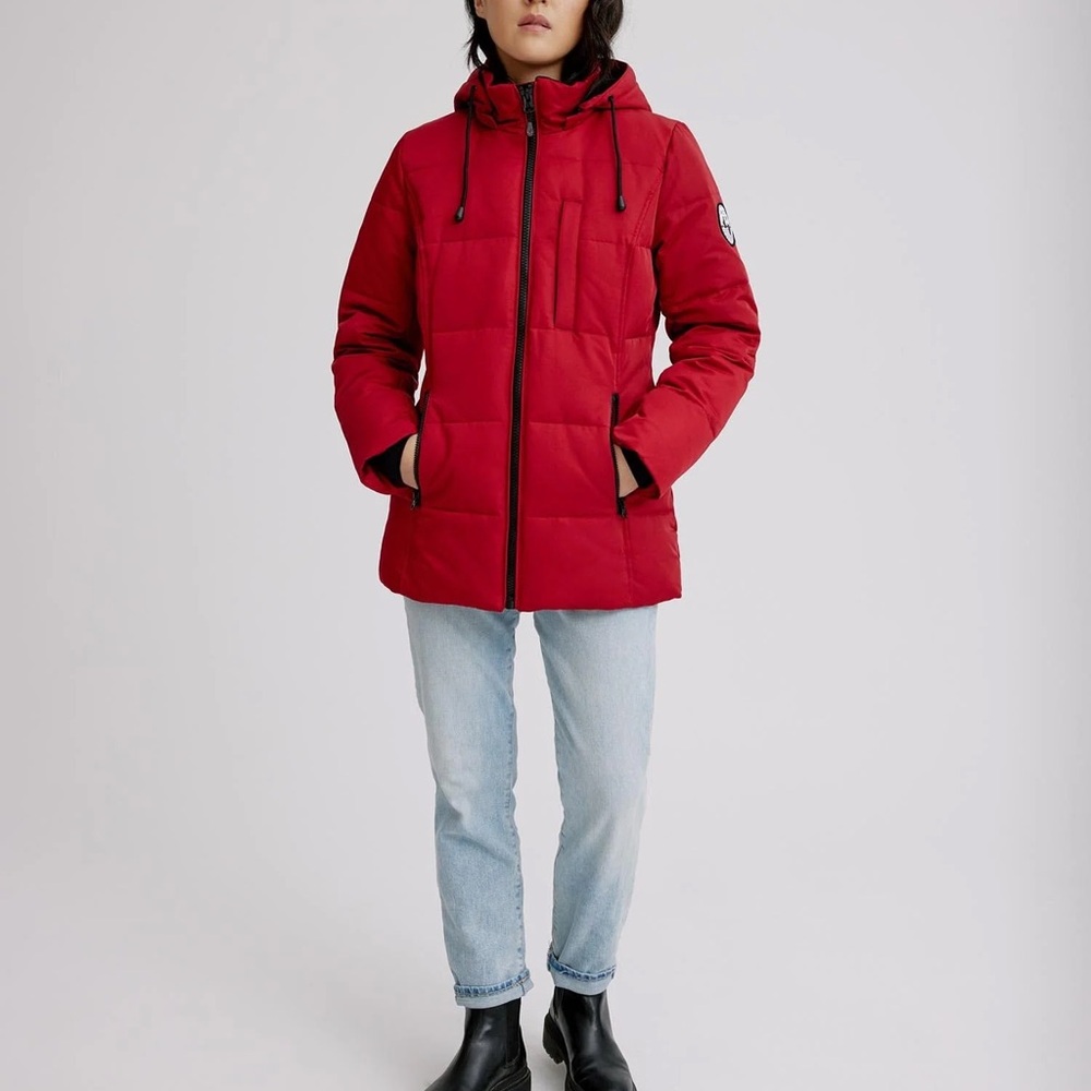 Women's Artic Expedition Hooded Chili Pepper Red Down Coat XL